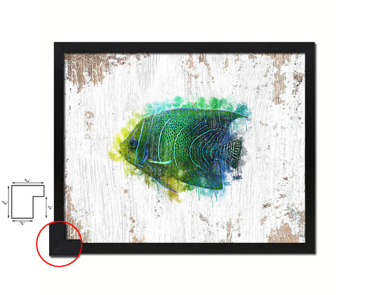 Tropical Fish Framed Print Modern Restaurant Sushi Bar Modern Watercolor Wall Art Decor