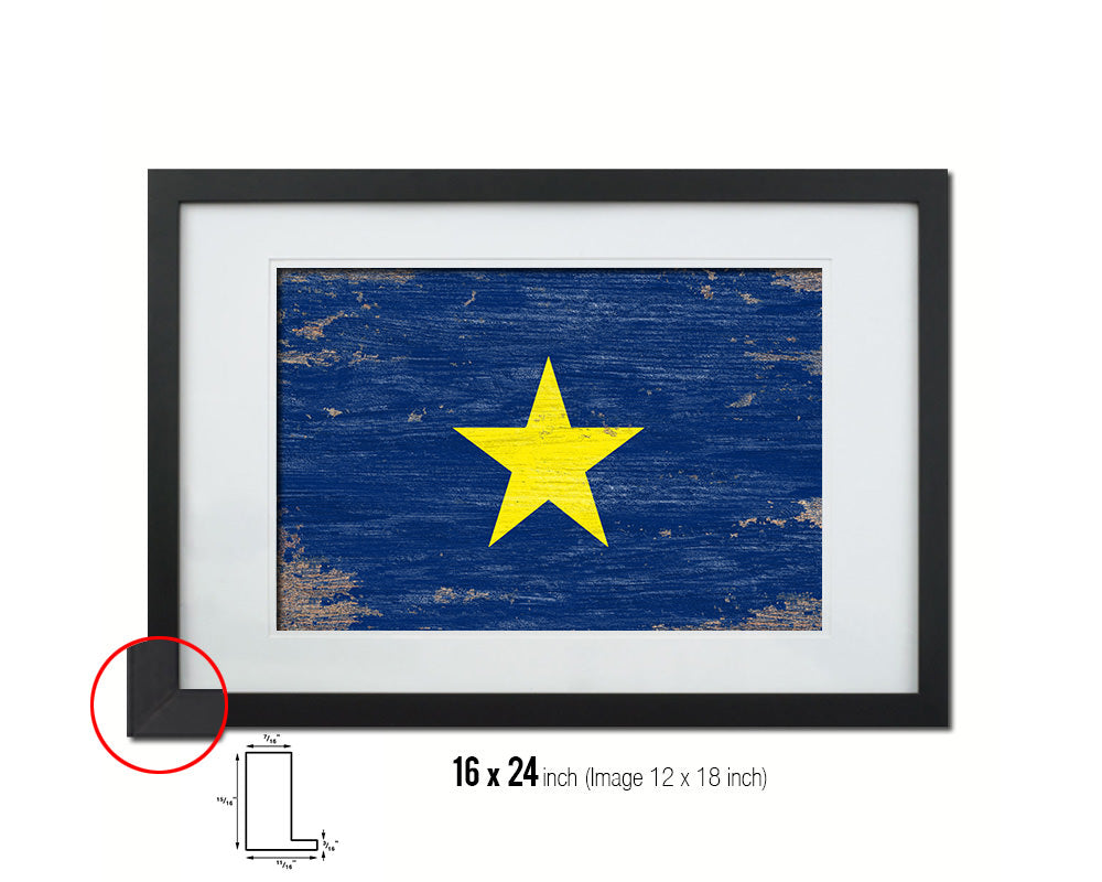 Burnet's 1st Texas Republic 1836-1839 Shabby Chic Military Flag Framed Print Art