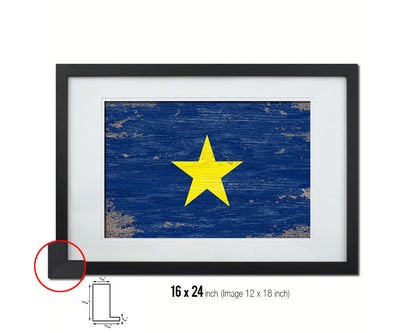 Burnet's 1st Texas Republic 1836-1839 Shabby Chic Military Flag Framed Print Art