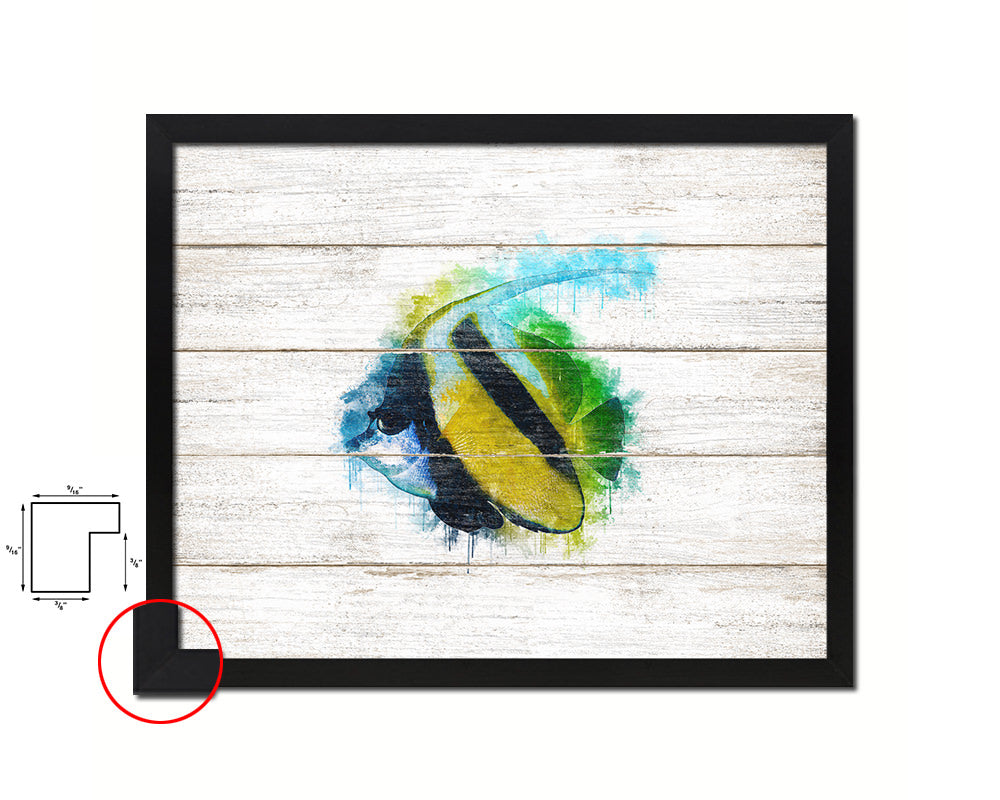 Tropical Fish Framed Print Modern Restaurant Sushi Bar Modern Watercolor Wall Art Decor