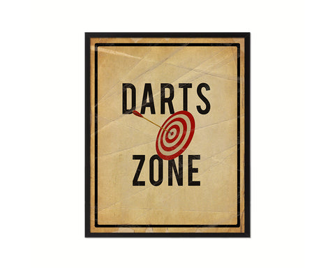 Darts Zone Notice Danger Sign Framed Print Home Decor Wall Art Gifts