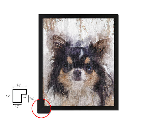 Chihuahua Dog Puppy Portrait Framed Print Pet Watercolor Wall Decor Art Gifts