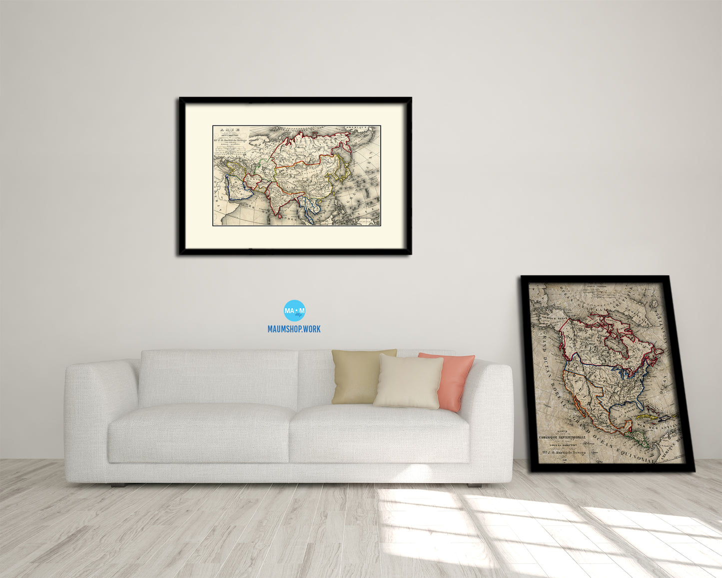 Asia 1846 Old Map Framed Print Art Wall Decor Gifts