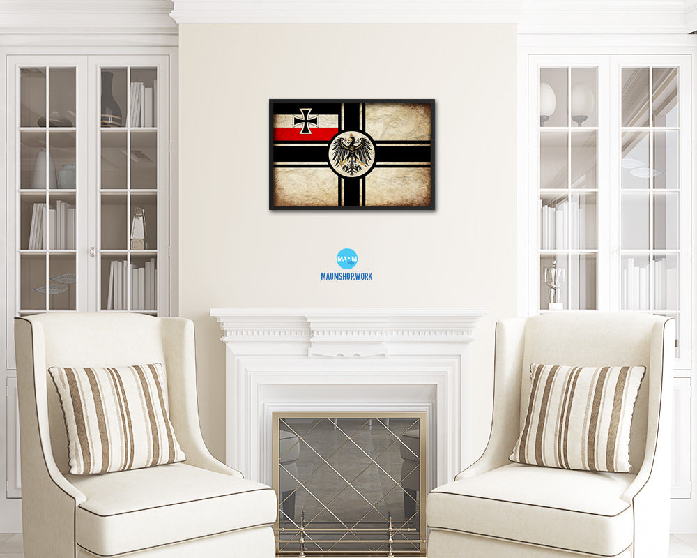 Imperial German Navy 1867-1871 War Vintage Military Flag Framed Print Sign Decor Wall Art Gifts