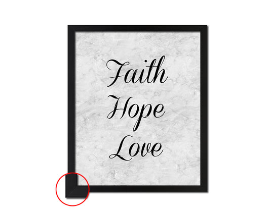 Faith Hope Love Bible Scripture Verse Framed Print Wall Art Decor Gifts