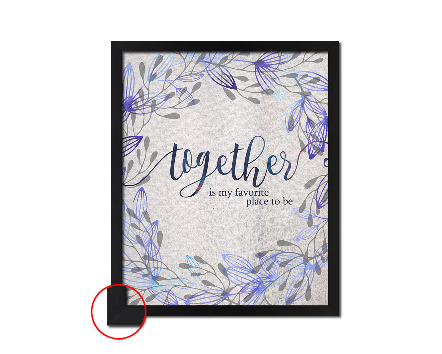 Together is my favorite place to be Quote Framed Print Wall Decor Art Gifts