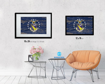 88th Air Base Wing Vintage Emblem Flag Wood Frame Paper Print Wall Art Decor Gifts