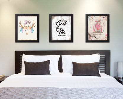And then god created and it was so very good Quote Wood Framed Print Home Decor Wall Art Gifts