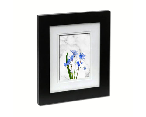 Blue Crocus Spring Marble Texture Plants Art Wood Framed Print Wall Decor Gifts