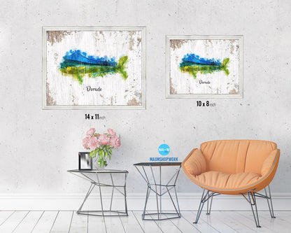 Dorado Fish Framed Prints Modern Restaurant Sushi Bar Watercolor Wall Art Decor
