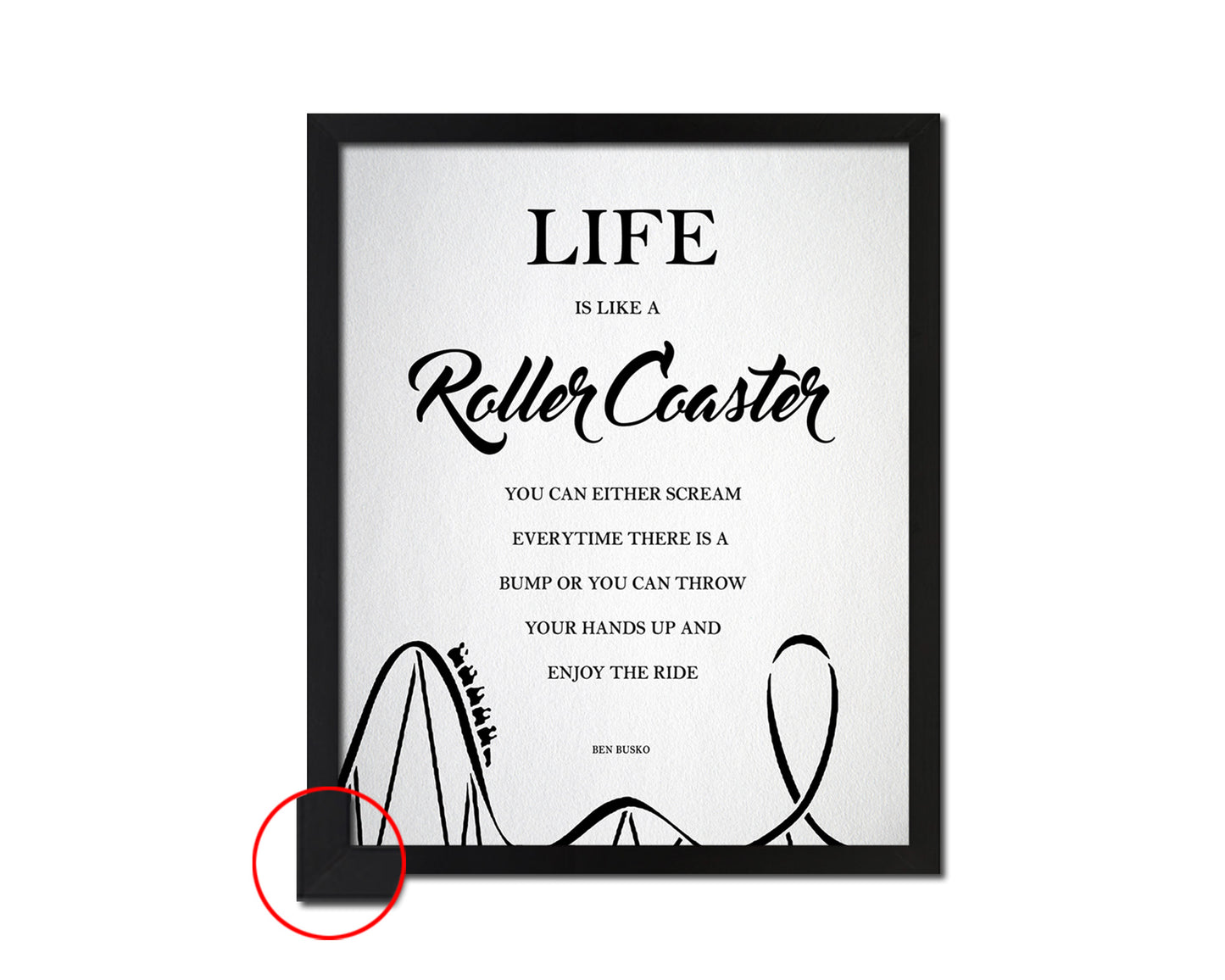 Life is like a roller coaster Quote Framed Print Wall Decor Art Gifts