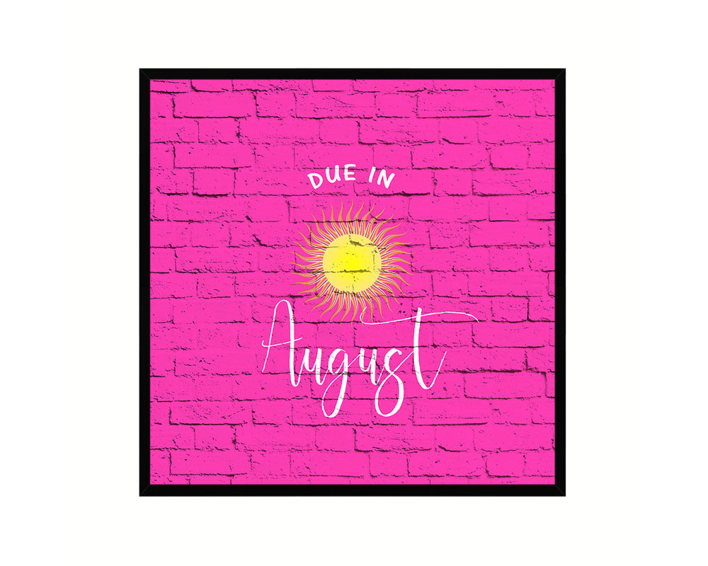 Baby Due In August Pregnancy Announcement Personalized Frame Print Wall Decor Art Gifts