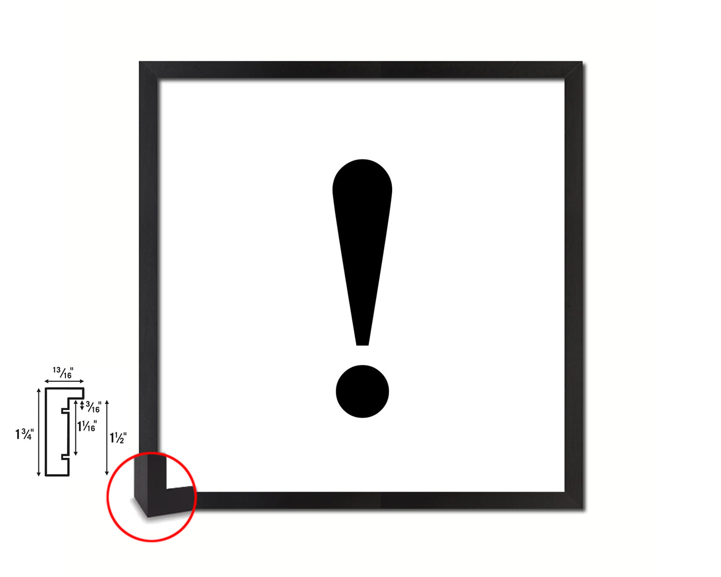 Exclamation Punctuation Symbol Framed Print Home Decor Wall Art English Teacher Gifts