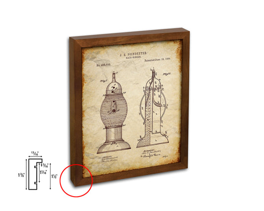 Sanitizer Barbershop Vintage Patent Artwork Walnut Frame Print Wall Art Decor Gifts
