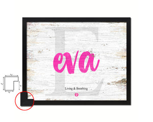 Eva Personalized Biblical Name Plate Art Framed Print Kids Baby Room Wall Decor Gifts
