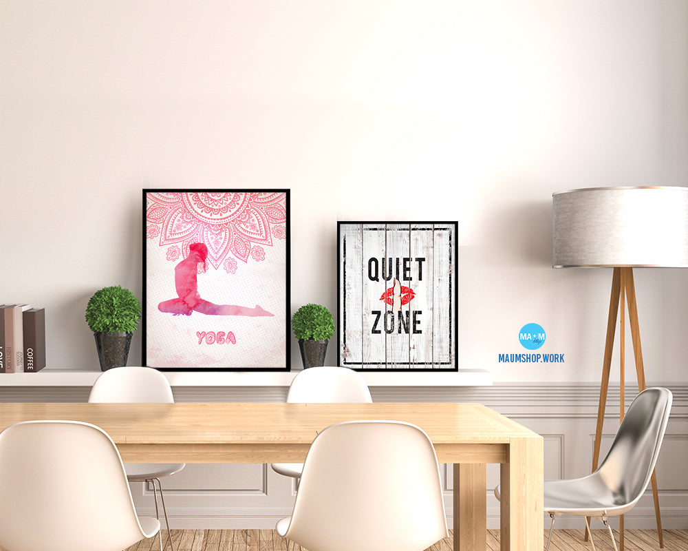 Up Dog Yoga Wood Framed Print Wall Decor Art Gifts