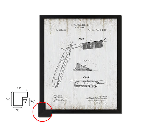 Razor Guard Barbershop Vintage Patent Artwork Black Frame Print Wall Art Decor Gifts