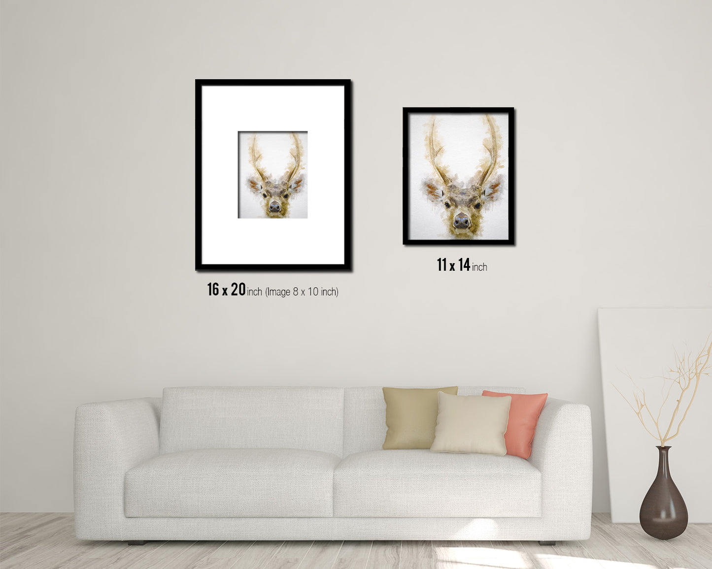 Deer Animal Painting Print Framed Art Home Wall Decor Gifts
