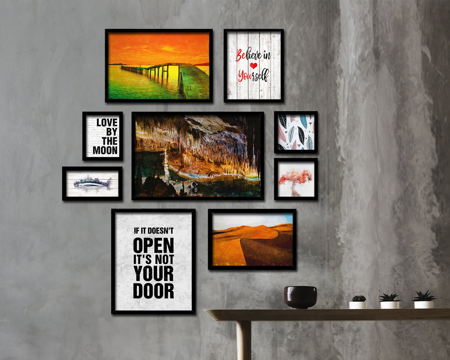 If it doesn't open its not your door Quote Framed Print Wall Art Decor Gifts