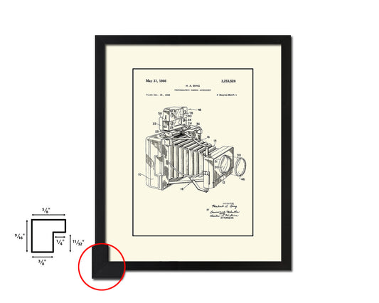 Bing Photographic Accessory Camera Vintage Patent Artwork Black Frame Print Gifts