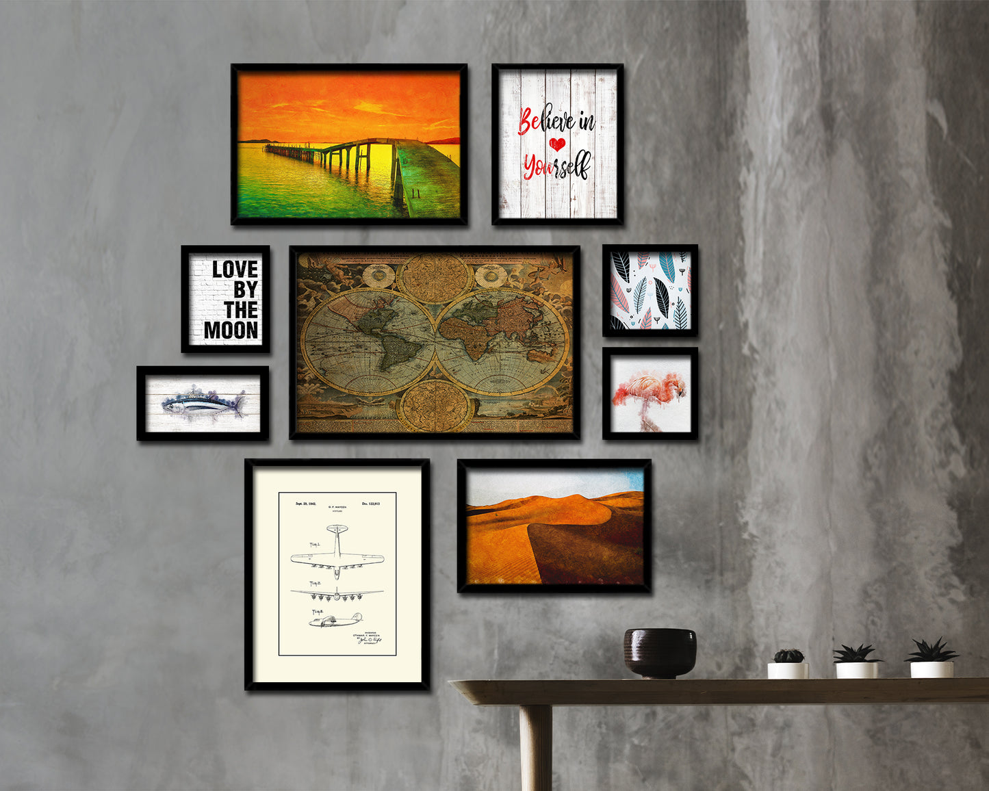 World Ortelius Circa Vintage Map Framed Print Art Wall Decor Gifts