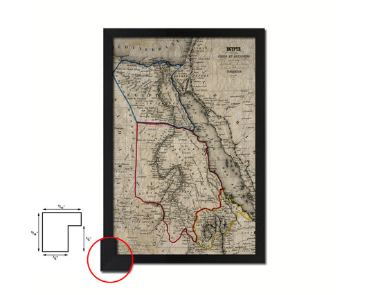 Egypt Nubia Abyssinia Africa Historical Map Wood Framed Print Art Wall Decor Gifts