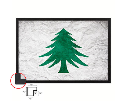 Naval & Maritime City Massachusetts State Flag Framed Print Home Decor Wall Art Gifts