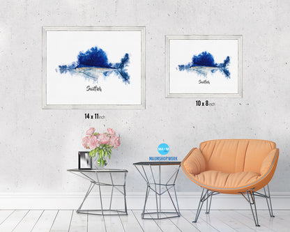 Sailfish Fish Framed Prints Modern Restaurant Sushi Bar Watercolor Wall Art Decor