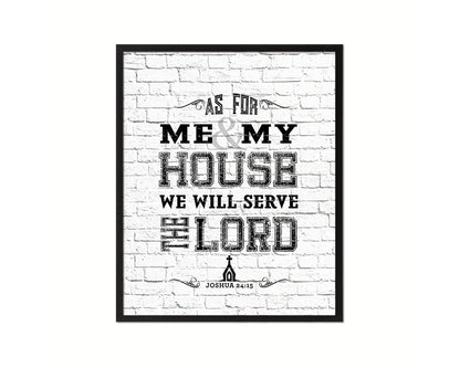As for me & my house, we will serve the Lord Quote Wood Framed Print Home Decor Wall Art Gifts