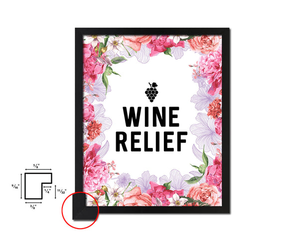 Wine relief Words Wood Framed Print Wall Decor Art Gifts