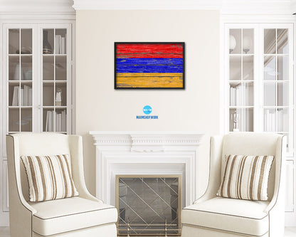 Armenia Country Wood Rustic National Flag Wood Framed Print Wall Art Decor Gifts