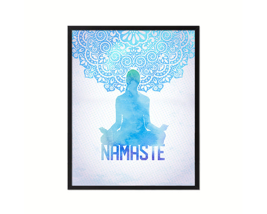 Half Lotus Pose Ardha Padmasana Yoga Wood Framed Print Wall Decor Art Gifts