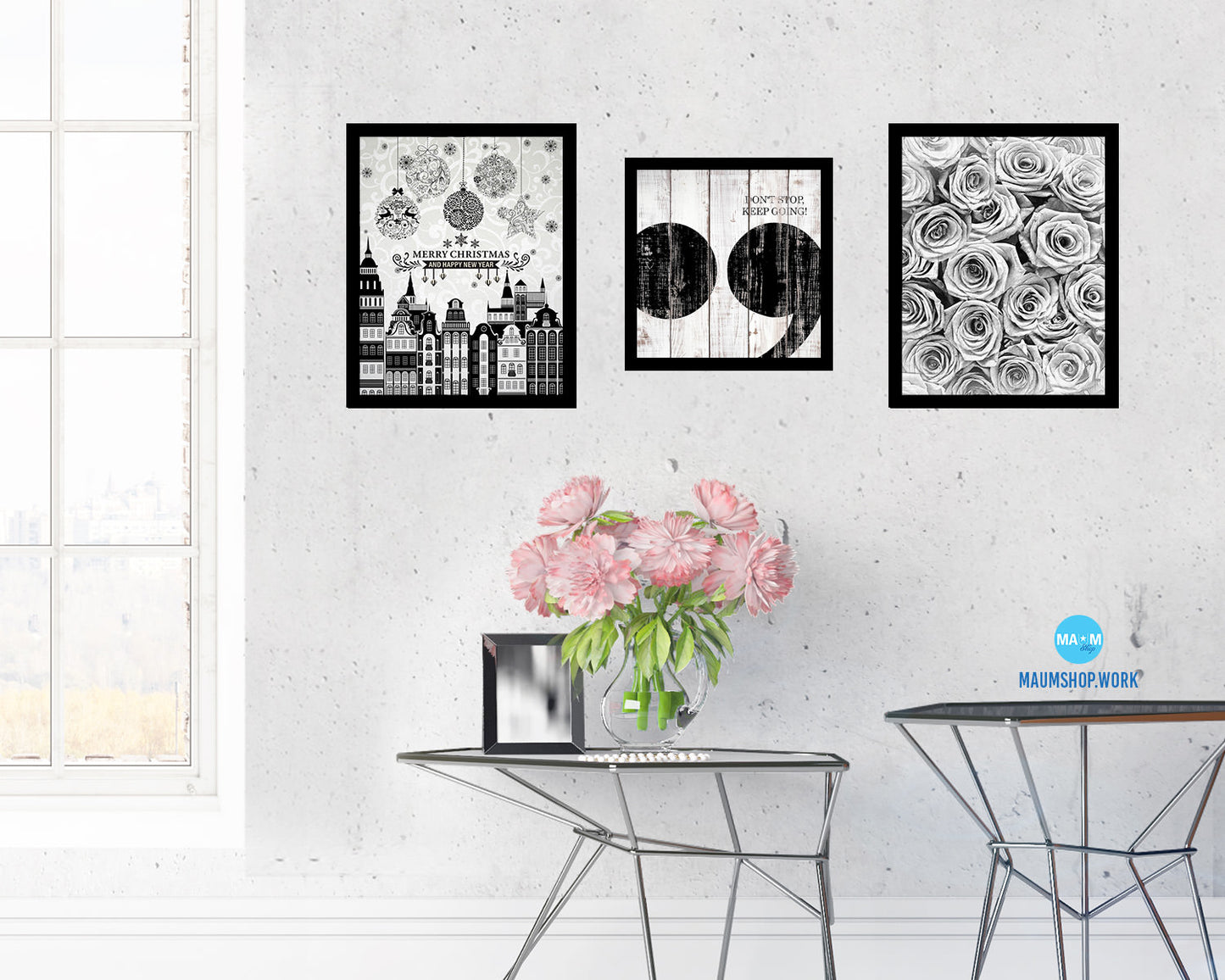 Don't stop keep going Punctuation Symbol Framed Print Home Decor Wall Art Gifts