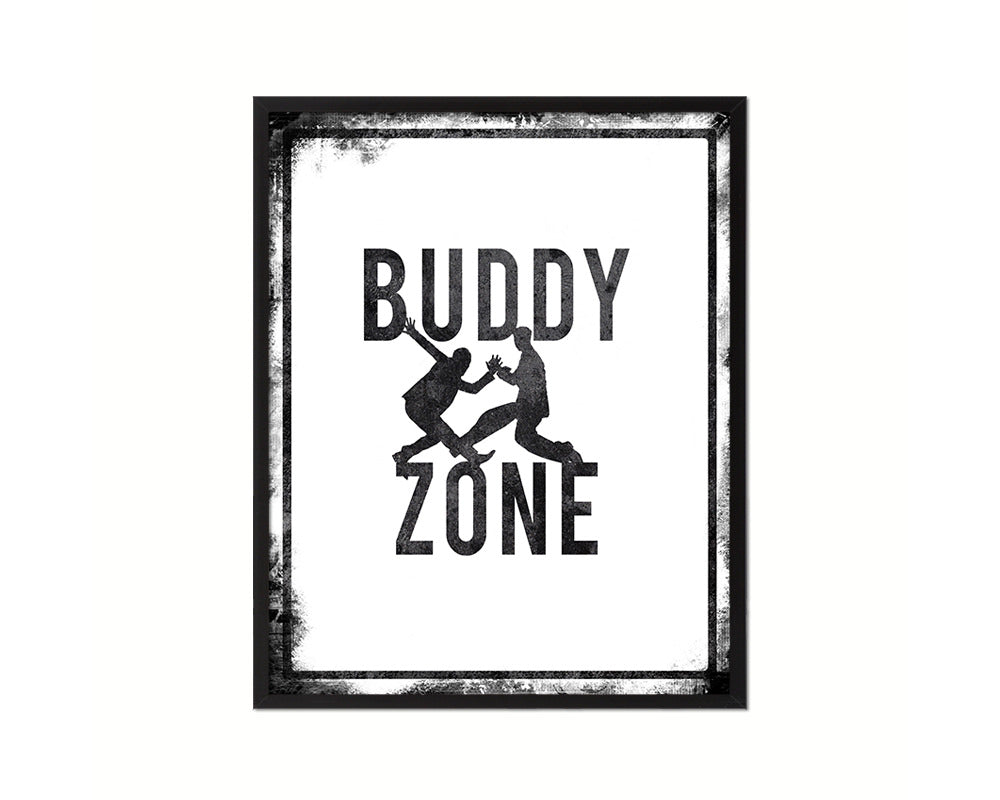 Buddy Zone Notice Danger Sign Framed Print Home Decor Wall Art Gifts