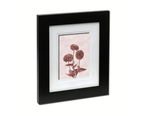 Pink Zinnia Sepia Plants Art Wood Framed Print Wall Decor Gifts