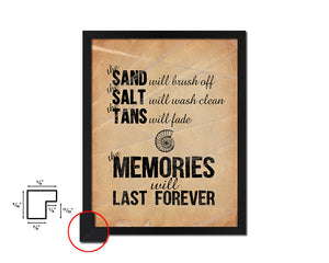 Sand will brush off Quote Paper Artwork Framed Print Wall Decor Art