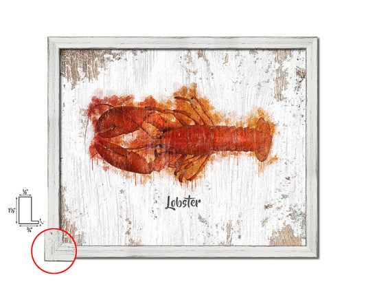 Lobster Fish Framed Prints Modern Restaurant Sushi Bar Watercolor Wall Art Decor