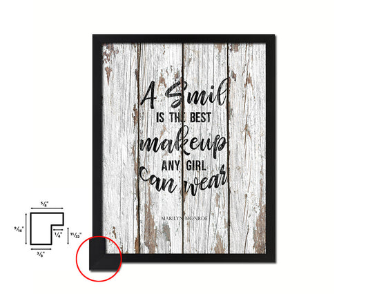A smile is the best makeup, Marilyn Monroe Quote Framed Print Home Decor Wall Art Gifts