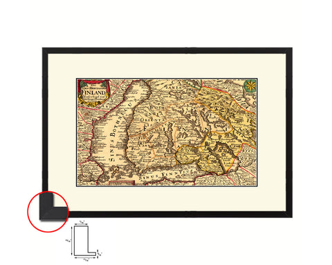 Finland Centuries Old Map Framed Print Art Wall Decor Gifts