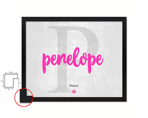 Penelope Personalized Biblical Name Plate Art Framed Print Kids Baby Room Wall Decor Gifts