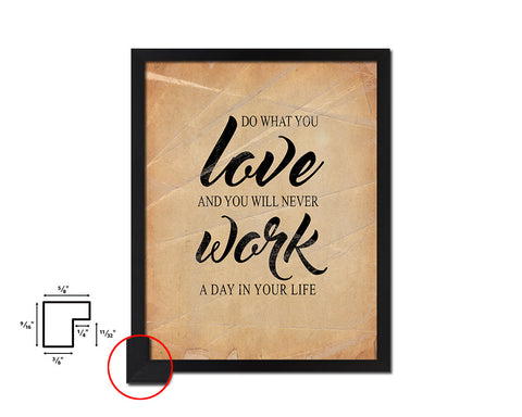 Do what you love Quote Paper Artwork Framed Print Wall Decor Art