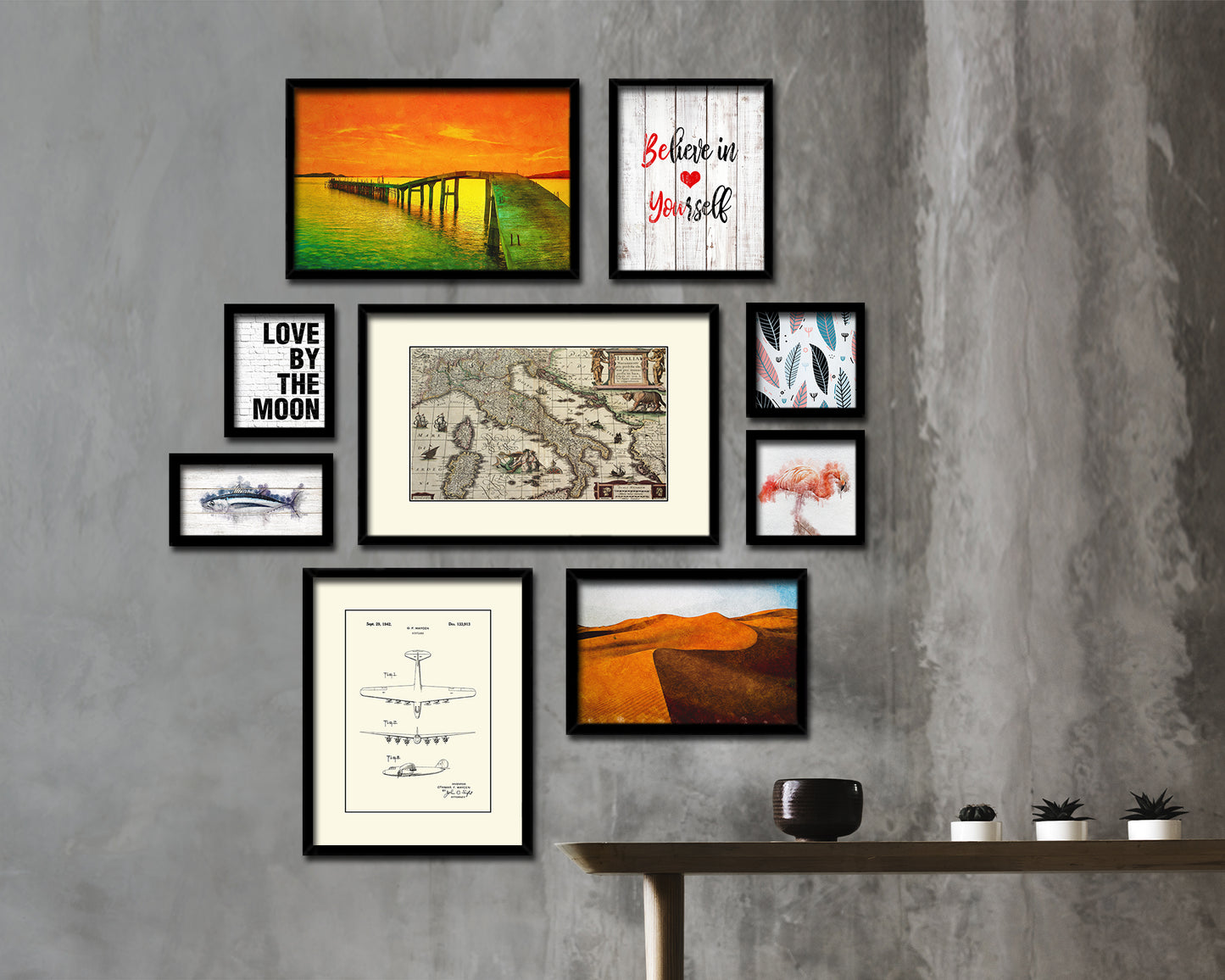 Italy Henricus Hondius Old Map Framed Print Art Wall Decor Gifts