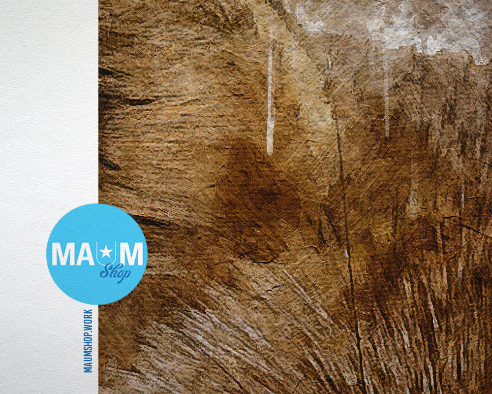 Red Fox Animal Painting Print Framed Art Home Wall Decor Gifts