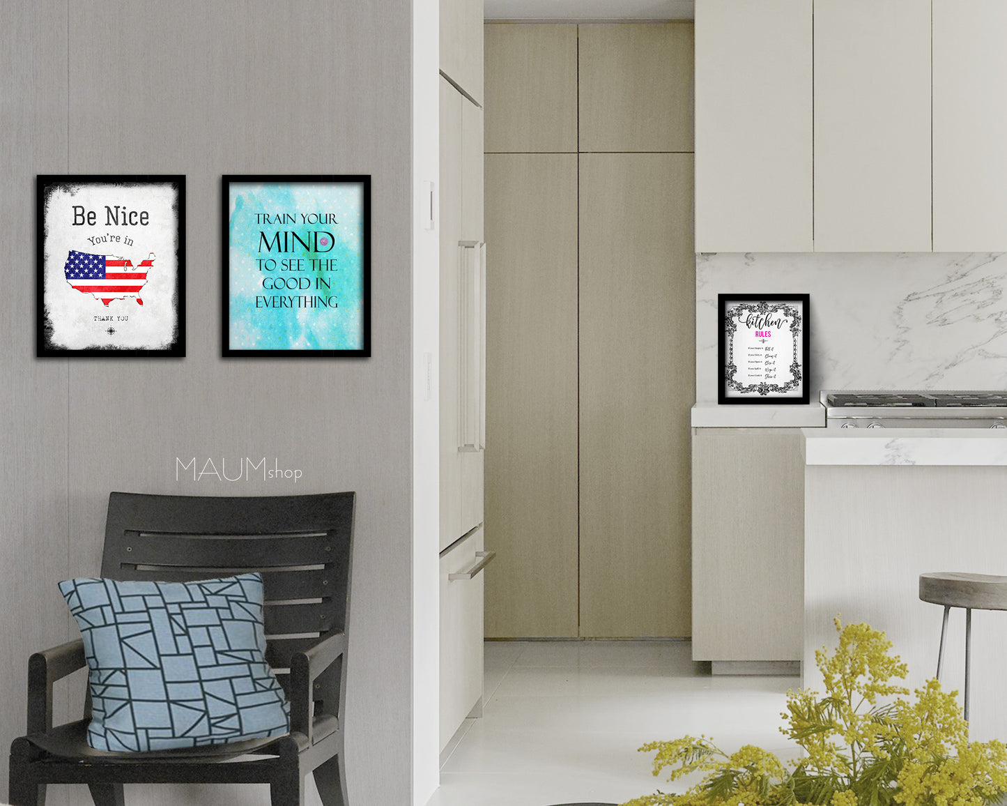 Train your mind to see the good in everything Quote Framed Print Wall Decor Art Gifts