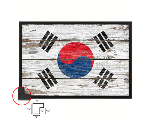Korea Country Wood Rustic National Flag Wood Framed Print Wall Art Decor Gifts