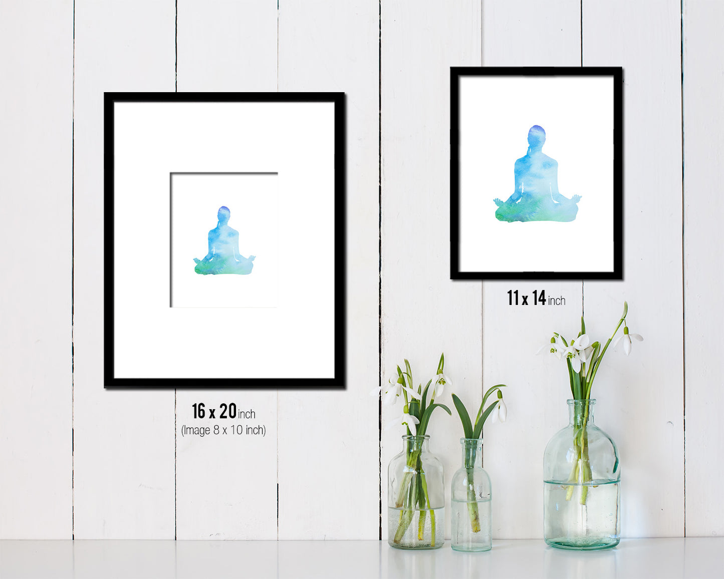 Half Lotus Pose Ardha Padmasana Yoga Wood Framed Print Wall Decor Art Gifts