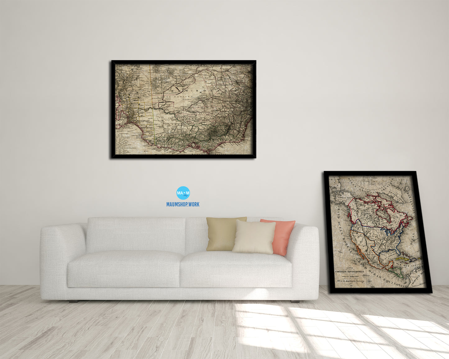 Australia Historical Map Framed Print Art Wall Decor Gifts