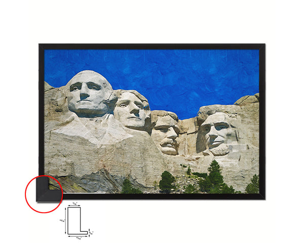 Mount Rushmore National Memorial Landscape Painting Print Art Frame Home Wall Decor Gifts