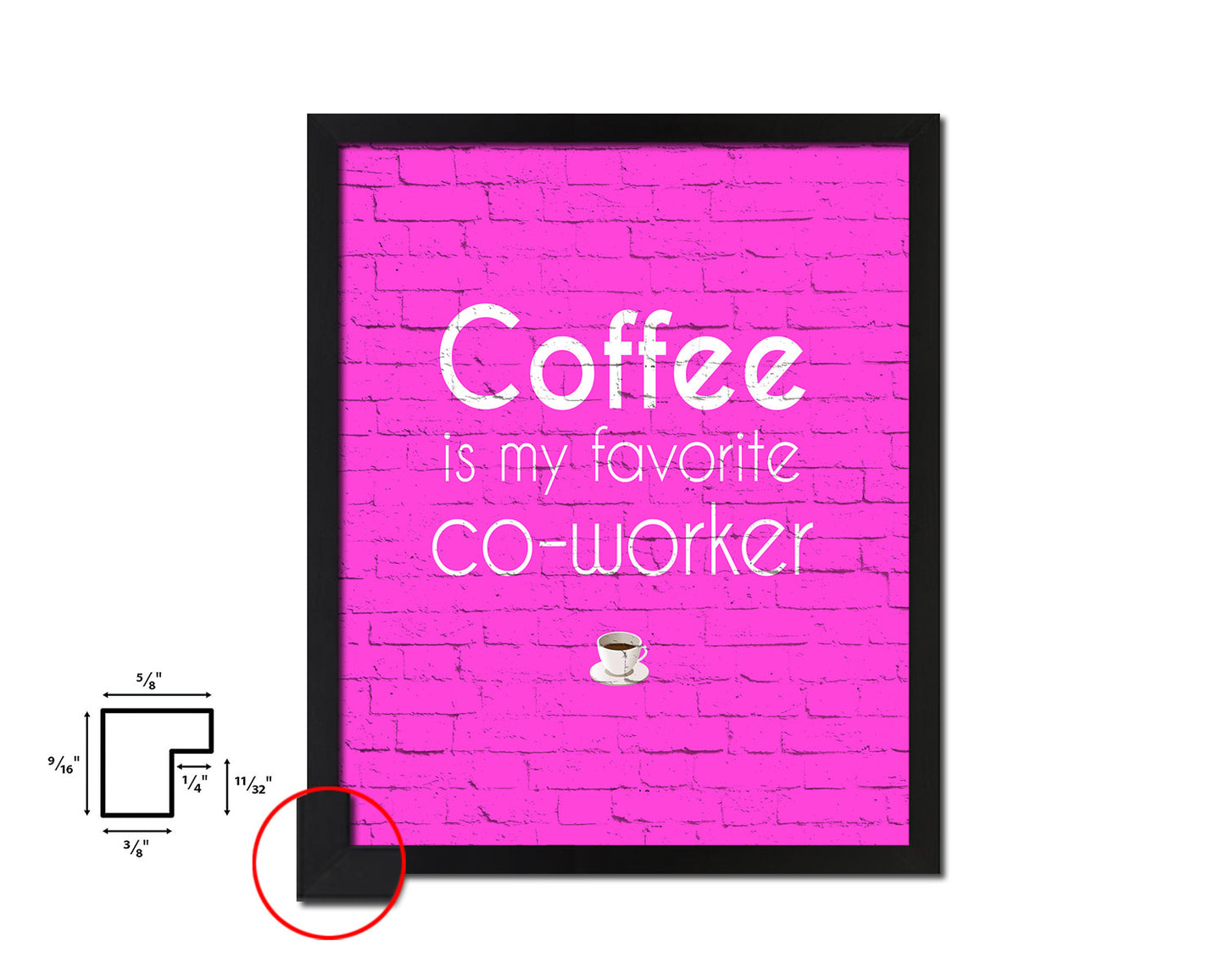 Coffee is my favorite co-worke Quotes Framed Print Home Decor Wall Art Gifts