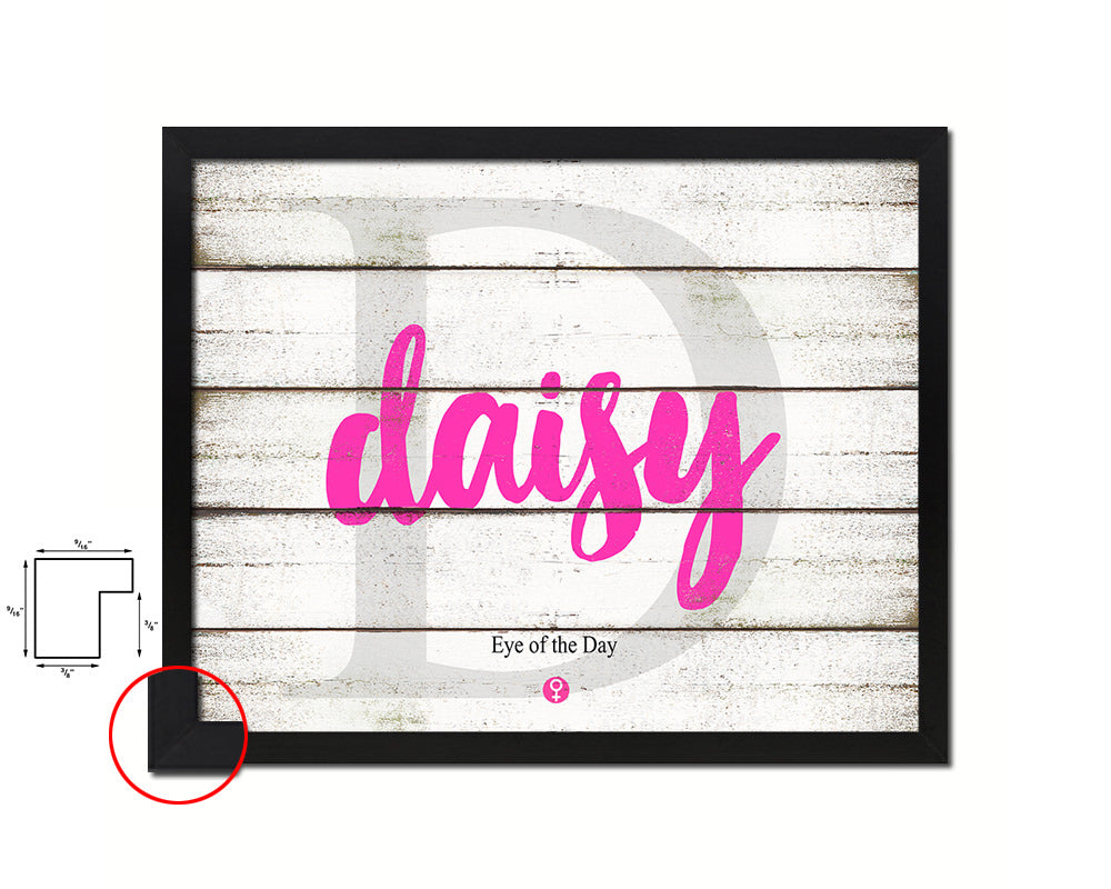 Daisy Personalized Biblical Name Plate Art Framed Print Kids Baby Room Wall Decor Gifts